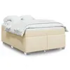 Image de vidaXL Sommier à lattes de lit avec matelas Crème 140x200 cm Tissu