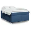 Image de vidaXL Sommier à lattes de lit avec matelas Bleu 140x200 cm Tissu