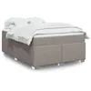 Image de vidaXL Sommier à lattes de lit avec matelas Taupe 160x200 cm Tissu