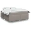 Image de vidaXL Sommier à lattes de lit avec matelas Taupe 180x200 cm Tissu