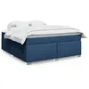 Image de vidaXL Sommier à lattes de lit avec matelas Bleu 180x200 cm Tissu