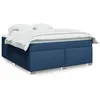 Image de vidaXL Sommier Ã  lattes de lit avec matelas Bleu 180x200 cm Tissu