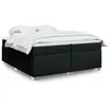 Image de vidaXL Sommier à lattes de lit avec matelas Noir 200x200 cm Tissu