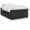 Image de vidaXL Sommier à lattes de lit avec matelas Noir 140x200 cm Similicuir