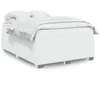 Image de vidaXL Sommier à lattes de lit avec matelas Blanc 160x200cm Similicuir