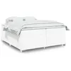Image de vidaXL Sommier à lattes de lit avec matelas Blanc 200x200cm Similicuir