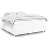Image de vidaXL Sommier Ã  lattes de lit avec matelas Blanc 200x200cm Similicuir