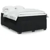Image de vidaXL Sommier Ã  lattes de lit avec matelas Noir 140x190 cm Velours