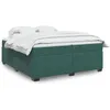 Image de vidaXL Sommier Ã  lattes de lit et matelas Vert foncÃ© 200x200cm Velours