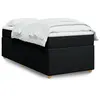 Image de vidaXL Sommier à lattes de lit avec matelas Noir 90x190 cm Tissu
