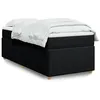 Image de vidaXL Sommier Ã  lattes de lit avec matelas Noir 90x190 cm Tissu