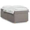Image de vidaXL Sommier à lattes de lit avec matelas Taupe 90x190 cm Tissu