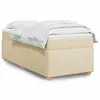 Image de vidaXL Sommier à lattes de lit avec matelas Crème 100x200 cm Tissu