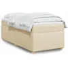 Image de vidaXL Sommier Ã  lattes de lit avec matelas CrÃ¨me 100x200 cm Tissu