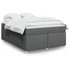Image de vidaXL Sommier à lattes de lit avec matelas Gris foncé 140x190cm Tissu
