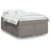 Image de vidaXL Sommier à lattes de lit avec matelas Taupe 140x190 cm Tissu