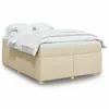 Image de vidaXL Sommier à lattes de lit avec matelas Crème 140x190 cm Tissu