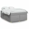 Image de vidaXL Sommier à lattes de lit avec matelas Gris clair 140x200cm Tissu