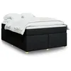 Image de vidaXL Sommier à lattes de lit avec matelas Noir 140x200 cm Tissu