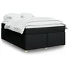 Image de vidaXL Sommier Ã  lattes de lit avec matelas Noir 140x200 cm Tissu