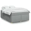 Image de vidaXL Sommier à lattes de lit avec matelas Gris clair 160x200cm Tissu