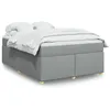 Image de vidaXL Sommier Ã  lattes de lit avec matelas Gris clair 160x200cm Tissu