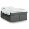 Image de vidaXL Sommier à lattes de lit avec matelas Gris foncé 160x200cm Tissu