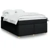 Image de vidaXL Sommier Ã  lattes de lit avec matelas Noir 160x200 cm Tissu