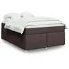 Image de vidaXL Sommier à lattes de lit avec matelas Marron foncé 160x200 cm