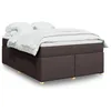 Image de vidaXL Sommier Ã  lattes de lit avec matelas Marron foncÃ© 160x200 cm