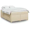 Image de vidaXL Sommier à lattes de lit avec matelas Crème 160x200 cm Tissu