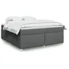 Image de vidaXL Sommier à lattes de lit avec matelas Gris foncé 180x200cm Tissu