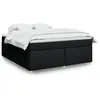 Image de vidaXL Sommier à lattes de lit avec matelas Noir 180x200 cm Tissu