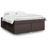 Image de vidaXL Sommier à lattes de lit avec matelas Marron foncé 180x200 cm