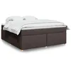 Image de vidaXL Sommier Ã  lattes de lit avec matelas Marron foncÃ© 180x200 cm
