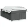 Image de vidaXL Sommier à lattes de lit avec matelas Gris foncé 120x200cm Tissu