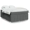 Image de vidaXL Sommier à lattes de lit avec matelas Gris foncé 140x200cm Tissu