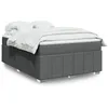 Image de vidaXL Sommier Ã  lattes de lit avec matelas Gris foncÃ© 140x200cm Tissu