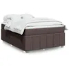 Image de vidaXL Sommier à lattes de lit avec matelas Marron foncé 140x200 cm