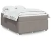 Image de vidaXL Sommier à lattes de lit avec matelas Taupe 140x200 cm Tissu