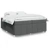 Image de vidaXL Sommier à lattes de lit avec matelas Gris foncé 200x200cm Tissu