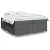 Image de vidaXL Sommier Ã  lattes de lit avec matelas Gris foncÃ© 200x200cm Tissu