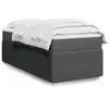 Image de vidaXL Sommier à lattes de lit avec matelas Gris foncé 90x200 cm Tissu