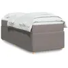 Image de vidaXL Sommier à lattes de lit avec matelas Taupe 90x200 cm Tissu