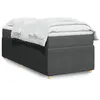 Image de vidaXL Sommier à lattes de lit avec matelas Gris foncé 100x200cm Tissu