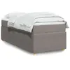Image de vidaXL Sommier à lattes de lit avec matelas Taupe 100x200 cm Tissu
