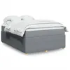 Image de vidaXL Sommier à lattes de lit avec matelas Gris clair 140x190cm Tissu