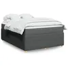 Image de vidaXL Sommier à lattes de lit avec matelas Gris foncé 140x190cm Tissu