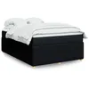 Image de vidaXL Sommier à lattes de lit avec matelas Noir 140x190 cm Tissu