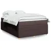 Image de vidaXL Sommier à lattes de lit avec matelas Marron foncé 140x190 cm
